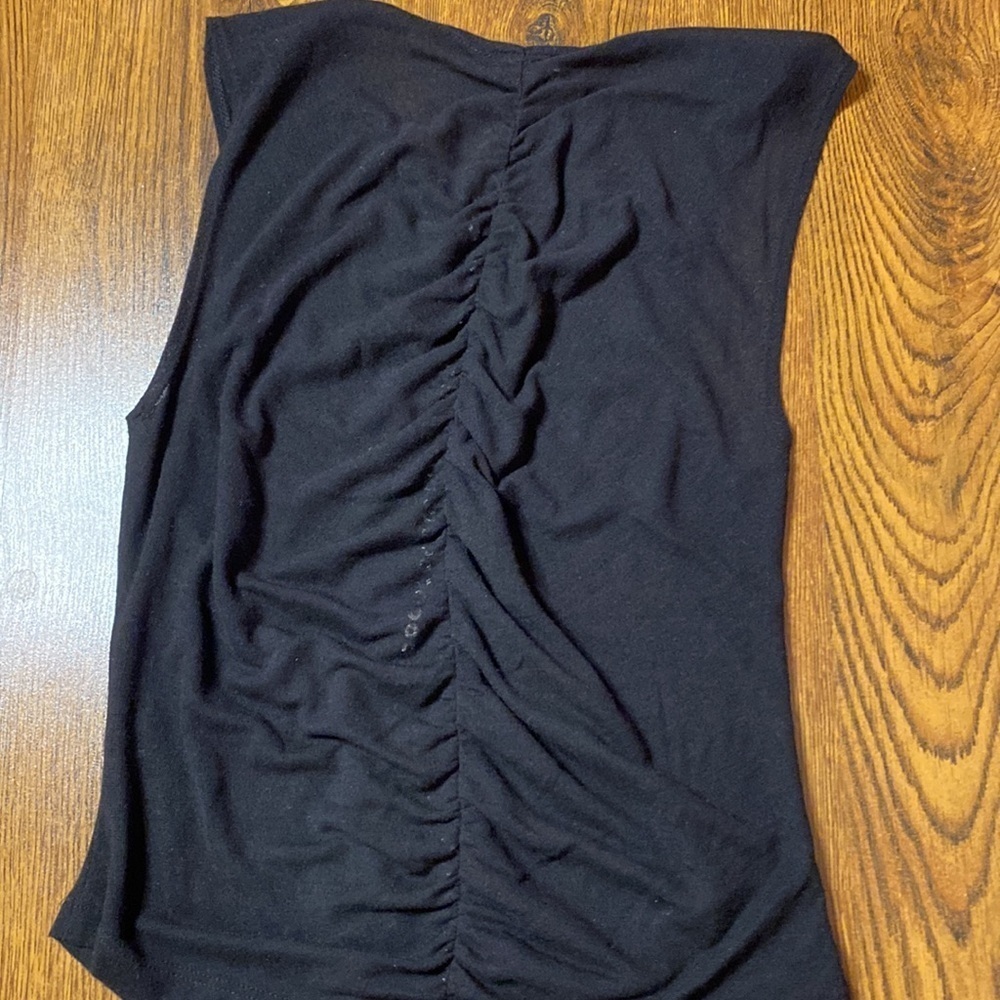 🌷 Bebe 🌷  Rhinestone Ruched Sheer Tank Top - Picture 5 of 6